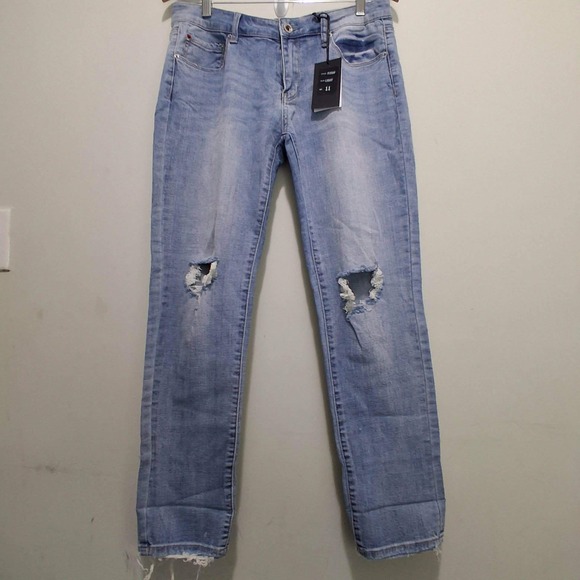 A'2nd by Special A Jeans USA Denim - A'2nd by Special A Jeans USA Light Wash Distressed Ripped Slim Jeans 11 NEW